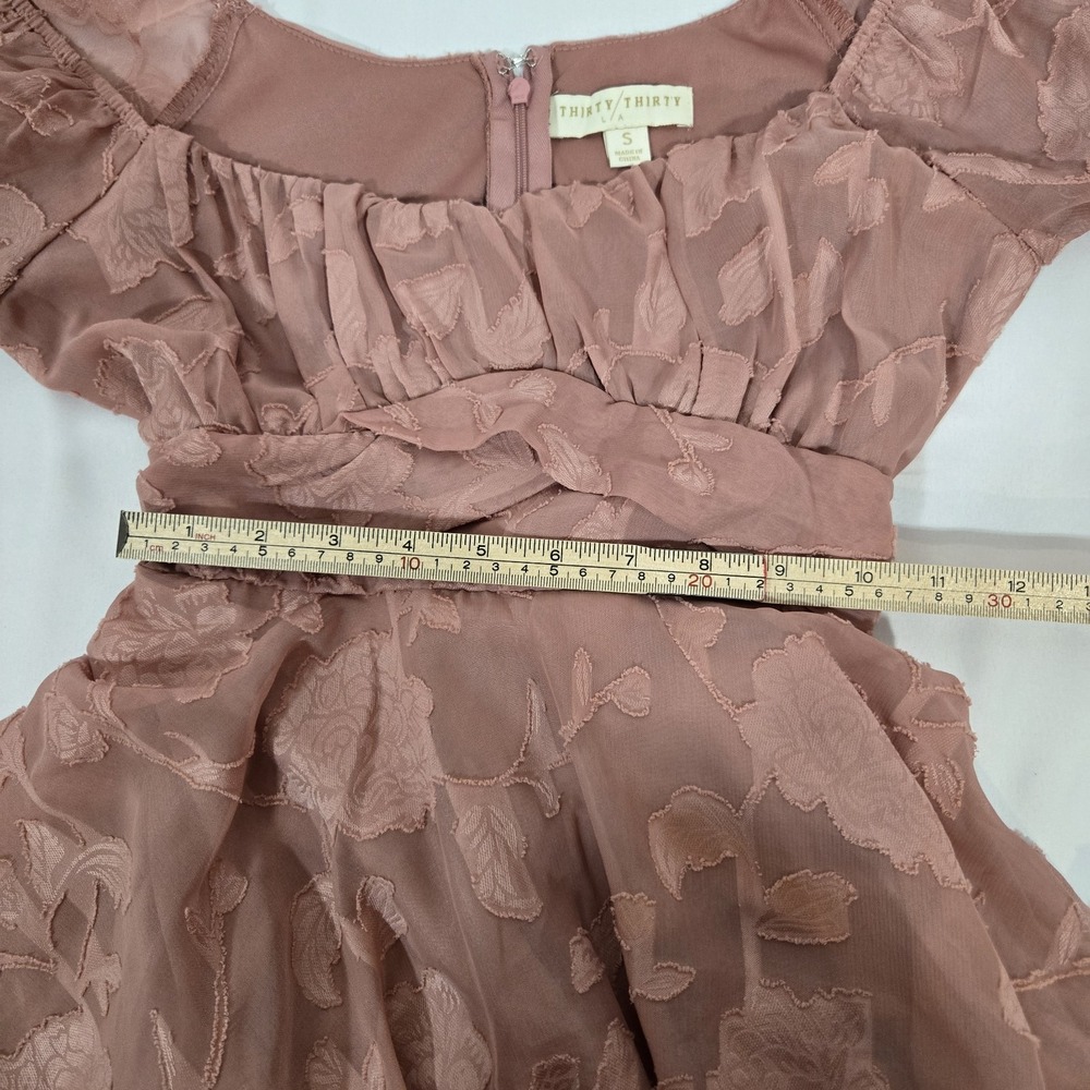 Thirty Thirty LA Pink Floral Jacquard Romper S Ruffle…
